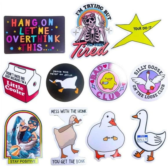 YJ Premiums 12pc Funny Magnets | Meme Refrigerator Magnet on Fridge Car Locker Magnetic Sarcastic Anime Decorative Weird Silly Goose Little Cooler Joke Gifts for Adults Students Office Work