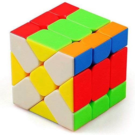 YJ Yileng Fisher Cube High Speed Stickerless Magic Shape mod Brainteaser Puzzle Cube,Multicolor