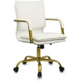 thumbnail image 1 of YJETYH Ergonomic Office Chair - White Leather Desk Chair, 23.62"D×19.68"W×40.55"H, 360° Swivel Adjustable Height for Home Office Study​, 1 of 9