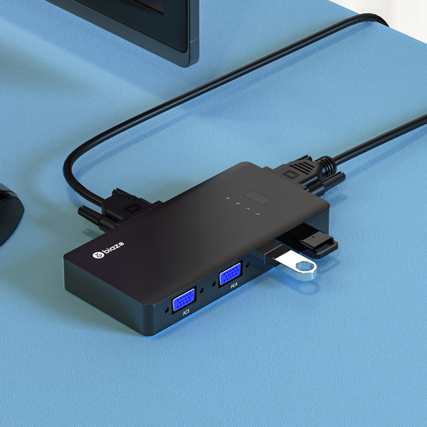 YJHBCYWM High Performance BIAZE KVM Switcher with VGA Distributor for