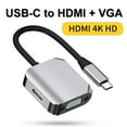 YJHBCYWM Highspeed Type C USB C HDMI VGA USB Adapter Cable for 1080p