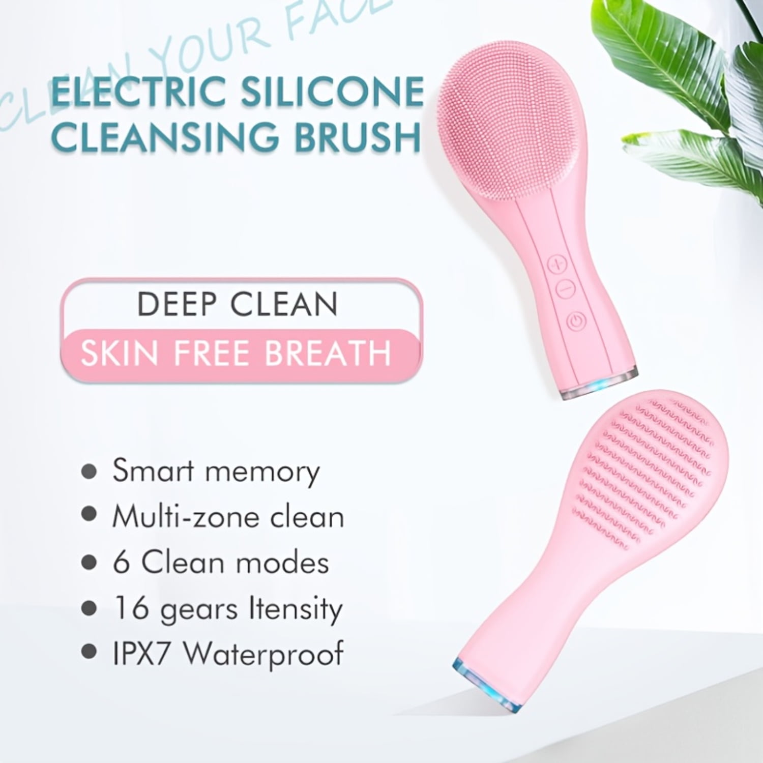 YJHBCYWM Waterproof Electric Silicone Sonic Facial Cleansing Brush - Deep Pore Cleanser for ...