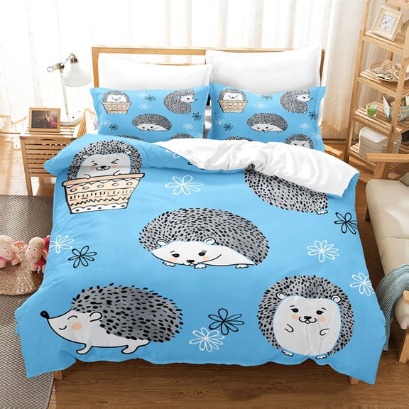YJHDM 3D Cartoon Pattern Bedding Set Twin full all US Bed Down Duvet Cover Pillowcase 2/3pcs Kid Baby Gift
