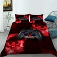 thumbnail image 1 of YJHDM 3D Game Controller Bedding Set Skull Head Duvet Cover Pillowcase 2/3pcs for Boys Teens Men, 1 of 5