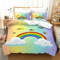 thumbnail image 1 of YJHDM 3D Rainbow Cloud Bedding Set for Kids and Babies Duvet and Pillow Covers for US Full Size Bed, 1 of 5