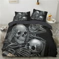 thumbnail image 1 of YJHDM 3D Terrifying Skull Bedding Set Halloween Theme Quilt Cover Pillowcases 2/3pcs Boys and Men Cover Gift, 1 of 6