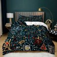 thumbnail image 1 of YJHDM Advanced Mathematics Formula Bedding Set 3D Black Anti Dirty Duvet Cover Pillow Case 2/3pcs, 1 of 5