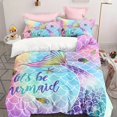 thumbnail image 1 of YJHDM Colorful Scaled Bedding Set 3D Mermaid Tail Duvet Cover Pillowcase 2/3pcs for Women and Girls, 1 of 5