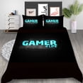 thumbnail image 1 of YJHDM Game Life Bedding Set 3D Black Minimalist Duvet Cover Pillow Case 2/3pcs for Gamer Boys Teens, 1 of 5