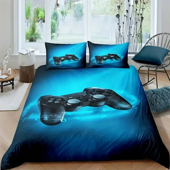YJHDM Game Pad Bedding Set 3D Gamer Boys Men's Duvet Cover Pillowcase 2/3pcs Quick Drying Cover