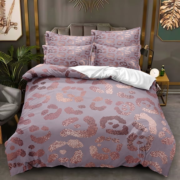 YJHDM Leopard Print Bedding Set 3D Printed Wild Style Beast Pattern Duvet Cover Pillowcase 2/3pcs