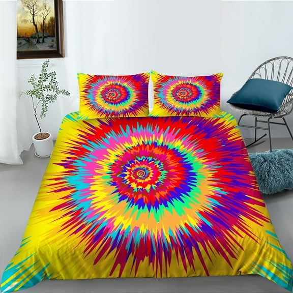 YJHDM Light Soft 3D Color Halo Dyed Bedding Set for Women and Men's Duvet Cover Pillowcases 2/3pcs