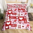 thumbnail image 1 of YJHDM Love Bedding Set 3D Pink Women's Couple Duvet Cover Pillowcase 2/3pcs for King and Queen Bed, 1 of 5