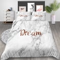 thumbnail image 1 of YJHDM Marble Pattern Bedding Set 3D Dream Theme White Soft Down Duvet Cover Pillowcases 2/3 Pieces, 1 of 5