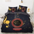 thumbnail image 1 of YJHDM Music Note Bedding Set 3D Black Anti Dirty Quick Drying Down Duvet Cover Pillow Case 2/3pcs, 1 of 5