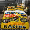 thumbnail image 1 of YJHDM Retro Motorcycle Bedding Set 3D Racing Down Duvet Cover Pillow Case 2/3pcs for Boys Teens Men, 1 of 5