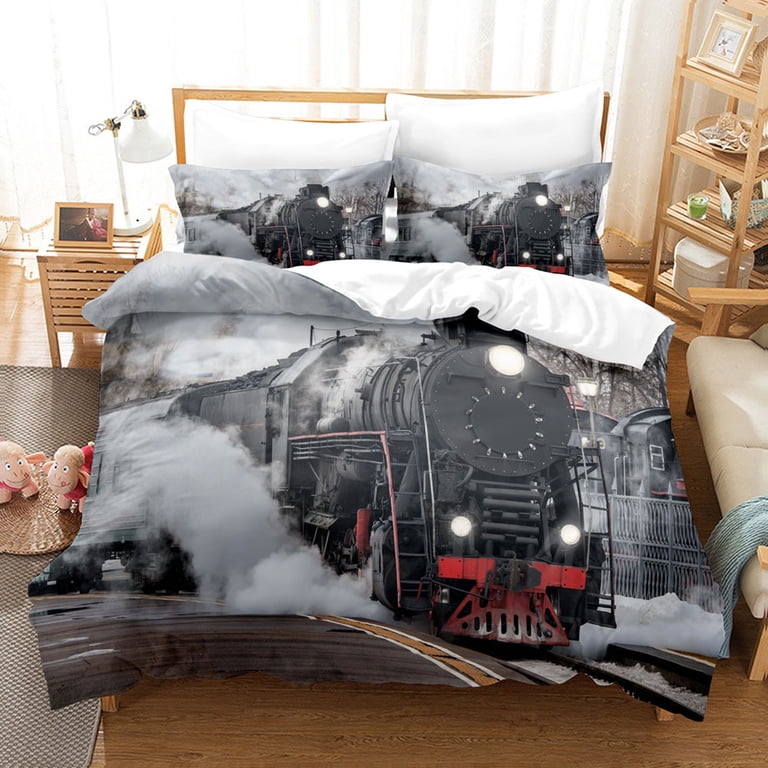 Sleepwish 3-Piece Sheet Set - White Horse Print, Microfiber, Fitted Sheet + 2 Shams, Cal King Size