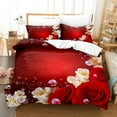 thumbnail image 1 of YJHDM Rose Bedding Set 3D Women's Couple Room Duvet Cover Pillow Cover 2/3pcs Romantic Love Cover, 1 of 5