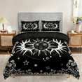 thumbnail image 1 of YJHDM Soft and Comfortable Black and White Sun and Moon Print Duvet Cover Set for Bedroom and Guest Room, 1 of 6