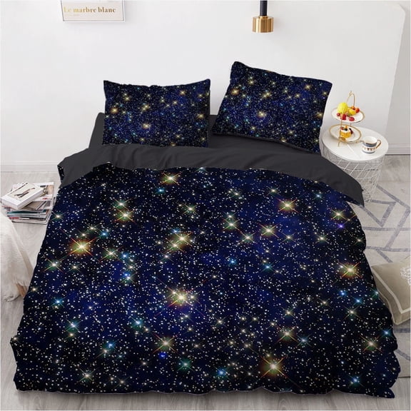 YJHDM Space Theme Bedding Set 3D Galaxy Duvet Cover Pillow Case 2/3pcs Space Enthusiast Planet Cover