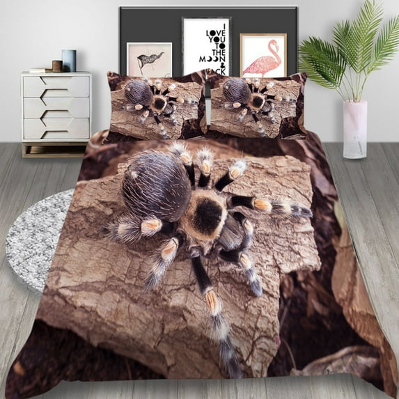 YJHDM Spider Bedding Set 3D Animal Duvet Cover Pillowcase 2/3pcs Polyester Fabric Soft Quick Drying