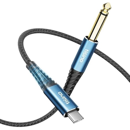 YJJSKEJI 1/4 to USB C YJJSKEJIo Cable, 1/4 inch TS to USB Type-C Bass/Guitar Recording Equipment Cord Cable, Compatible with Laptop/PC/Mac/Smartphone with USB C Ports - 3.3FT