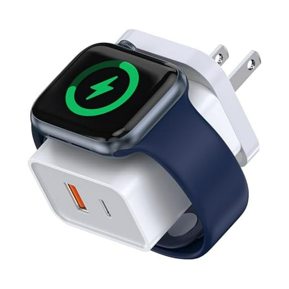 YJJSKEJI 2025 Upgraded for Apple Watch Charger, 20W Dual Port USB C Wall Charger Plug Fast Charging Block for iPhone, Travel Charger Compatible with Apple Watch iPhone AirPods iPad