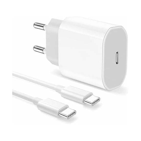 YJJSKEJI 20W European USB C Charger, EU Plug with Cable for iPhone 15/14/14 Pro/14 Pro Max/14 Plus/13/12, Pad, Type C Charger Travel Plug Adapter for Europe Euro Spain Italy France Germany