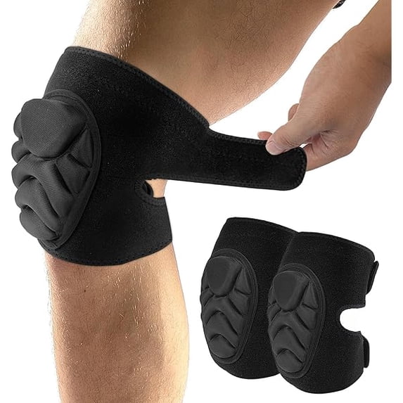 YJJSKEJI Adult Knee Pads for Gardening, Non-Slip Collision Adjustable Anti-Slip Strap with Thick EVA Foams for House Cleaning, Repairs, Floor Spreading, Volleyball, Soccer, Dance (Medium)