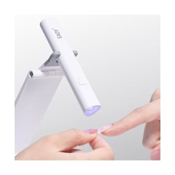 YJJSKEJI Cordless Nail Lamp with Stand, Handheld UV Light for Gel Nails, Rechargeable USB Nail Dryer for Fast Curing, White