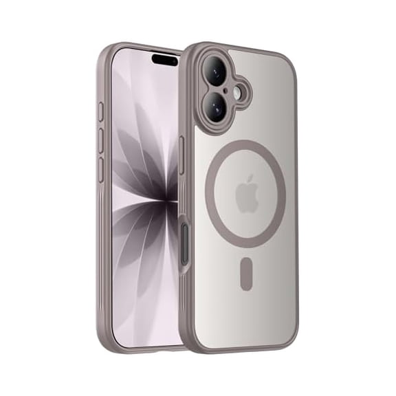 YJJSKEJI Designed for iPhone 17 Case, Compatible with MagSafe, [Cameratection] [15FT Military Droptection] Shockproof Translucent Matte Anti-Slip Phone Case, 6.3", Natural Titanium