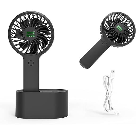 YJJSKEJI Handheld Fan, Mini Portable FAN with 90 Auto Head Shaking & Rotating 3-Speed Small Personal Fan, 2000mAh USB Rechargeable for Office/Home/Travel (Stylish for Women Men Kids)