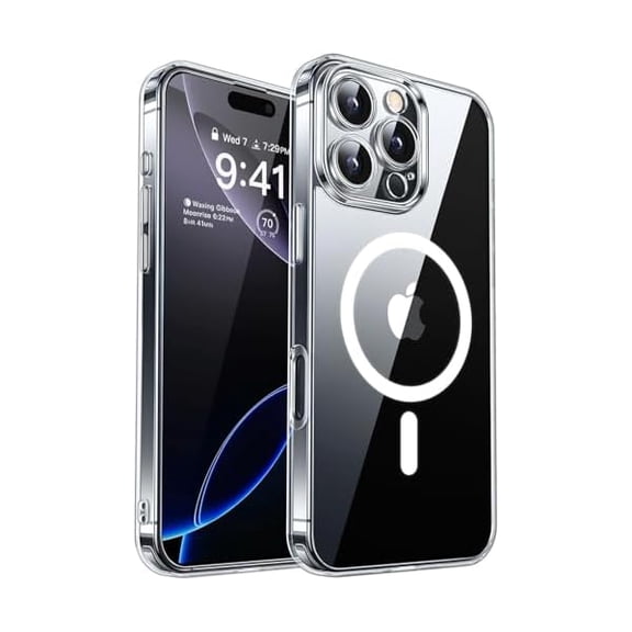 YJJSKEJI for iPhone 16 Pro Max Case, Compatible with MagSafe, Shockproof Military-Grade Protection, Magnetic Phone Case for iPhone 16 Pro Max 6.9 inch, Clear
