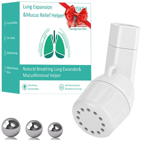 YJJSKEJI Lung Exerciser, Portable Mucus Clearance and Lung Expansion Device, Mucus Removal Device.(White)