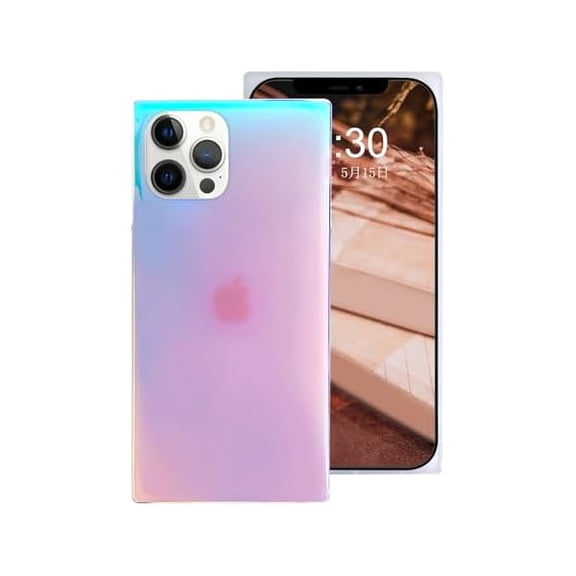 YJJSKEJI for Rectangle iPhone 16 Pro Case for Women, Bling Sparkly Laser Color Changing Designer Case Glitter Slim Thin Soft Flexible Silicone Protective Light Mirror Iridescent Girly Case Clear