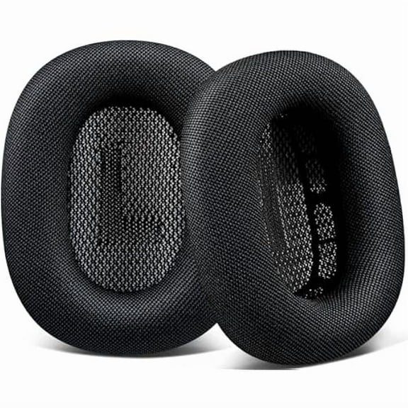 YJJSKEJI Replacement Ear Pads for Apple Airpods Max Over-Ear Headphones, Earpads Cushions with Durable Mesh Fabric, Softer Foam and Magnet-Black