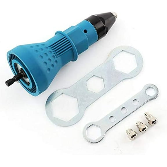 YJJSKEJI Rivet Drill Adapter Kit, Hex Shank Blind Rivet Nut Drill Adapter Converter Electric Pull Cordless Drill Riveter Rivet Gun Multifunction Nail Gun Rivets Drill Adaptor