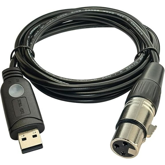 YJJSKEJI SH-RS09B USB to DMX Cable Support Freestyler QLC MagicQ and Pi Open Lighting(1.8M/5.9FT)