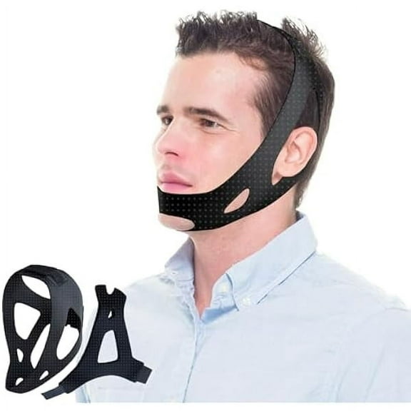 YJJSKEJI Snoring Chin Strap,Chin Strap for CPAP Users, CPAP Chin Strap,Anti Snoring Devices with Adjustable Velcro,Chin Strap for Sleeping, Simple and Effective Stop Snoring Solution