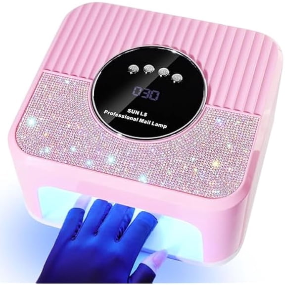 YJJSKEJI U V Light for Gel Nails, Nail Lamp LED Nail Lamp Professional with 4 Timer, 45 Lamp Beads and Automatic Sensor, Nail Cure Lamp for Gel Polish Acrylic Nail Powder (Pink)