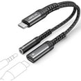 thumbnail image 1 of YJJSKEJI USB C to 3.5mm Headphone and Charger Adapter,2-in-1 USB C to Aux Audio Adapter with PD 60W Fast Charging Compatible with iPhone 15 pro max/15 pro/15 Plus /15-Black, 1 of 1