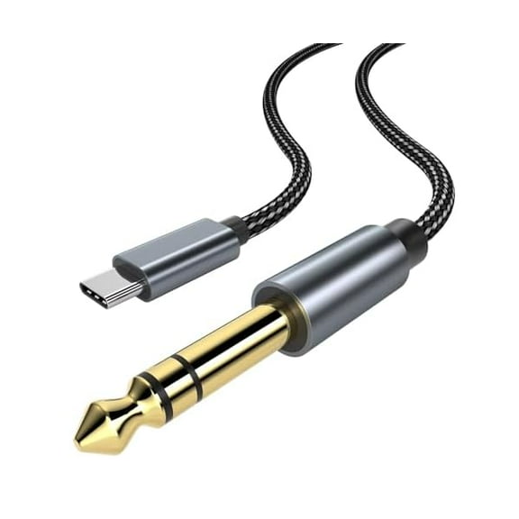 YJJSKEJI USB-C to 6.35mm 1/4 inch TRS Auxiliary Male Cable Aux YJJSKEJIo Adapter Jack Stereo Cable for iPhone 16 15, iPad, MacBook, YJJSKEJI Galaxy, Speakers, Amplifier, Mixing Console 3,3ft