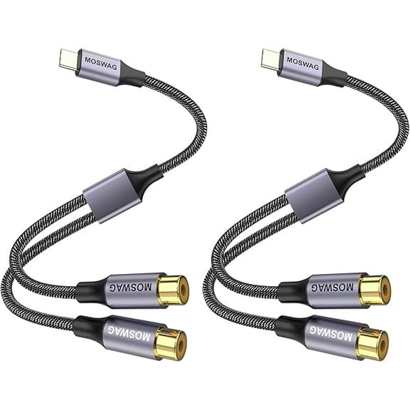 YJJSKEJI USB C Male to Dual Female RCA Stereo YJJSKEJIo Y Splitter Adapter Cable Allows Up to Hi-Fi Sound Quality,Wide,Natural Sound Stage and Uncolored Sound