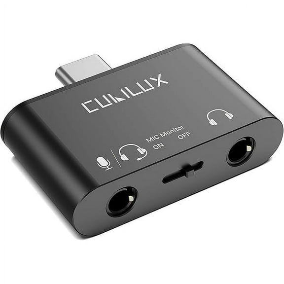 YJJSKEJI USB C TRRS Microphone Adapter with MIC Monitor, Type C to 3.5mm Headphone MIC Splitter for Recording, Compatible with iPhone 16/15, iPad Pro 13/12.9/11, Samsung S25/S24, Pixel 9/8/7/6 Pro