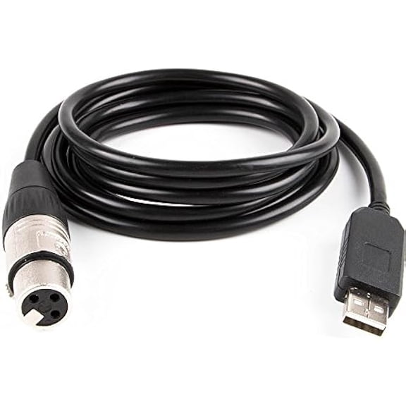 YJJSKEJI USB to DMXcontrol Interface Adapter LED DMX512 RS485 XLR Connector Raspberry PI Converter Signal Level Computer PC Stage Lighting Controller Cable (16.4ft)