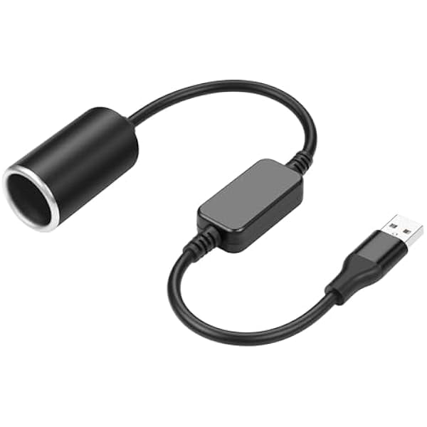 cigarette lighter booster cables YJJSKEJI USB A Male to 12V 24W Cigarette Lighter Booster Cable Socket  Adapter Power Cable for Dash Cam, GPS, Car Led Light Strips, and Other