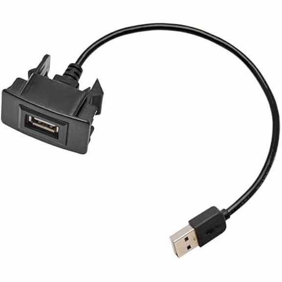 YJJSKEJI USB Port Car Charger for Honda, Male to Female USB Power Socket Adapter, Panel Flush Mount Extension Cable for Civic CRV Accord Jazz Odyssey, Square Vehicle Dash Port Kit (44 * 26mm)