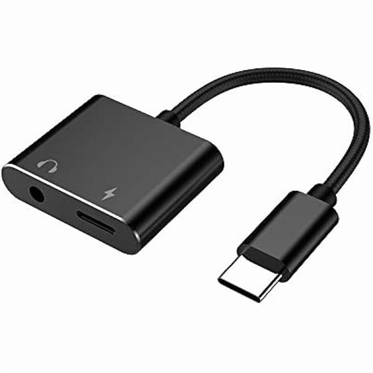 YJJSKEJI USB Type C to 3.5mm Headphone and Charger Adapter, 2 in 1, PD Fast Charging, Compatible with iPhone 15, Samsung Galaxy S23/S22/S21/Note 20 10, iPad Pro