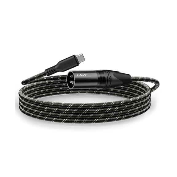YJJSKEJI USB Type C to XLR Male YJJSKEJIo Output Cable, 6.6ft Braided for Amplifier, Speaker, Mixer Console, Compatible with iPhone 15/16 and Galaxy S24 Series, 6.6 Feet