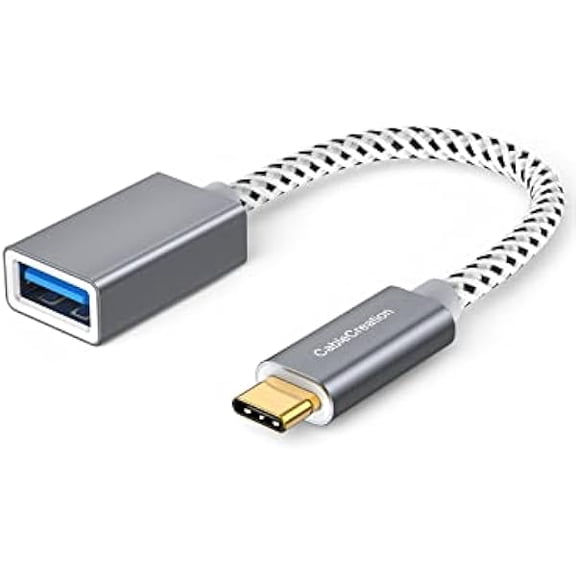 YJJSKEJI USB to USB C Adapter 0.5FT/0.15m, USB C OTG Cable,Type C to USB A Female Connector for MacBook Pro Air, iPad Mini/Pro, XPS, Galaxy S22 Ultra, iPhone 16, Surface Go